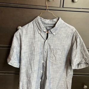Bonobos Chambray SS button-up - size L slim fit